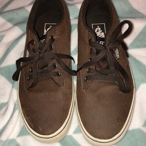 Brown leather vans